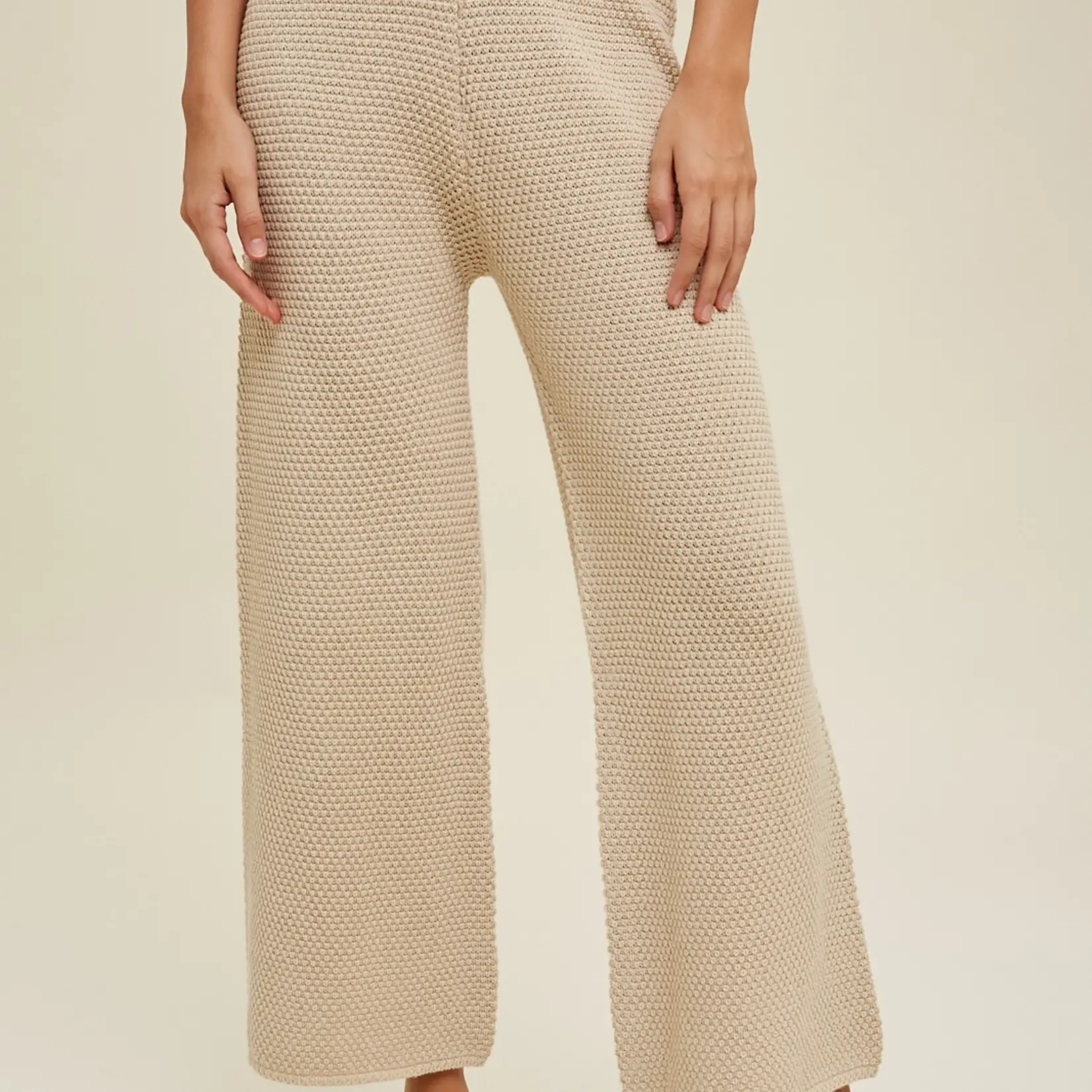 WL24-8498B Textured Sweater Pants - Sorelle Boutique