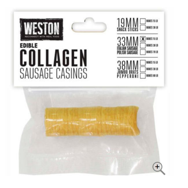 Weston Edible Collagen Casing 33mm (for 15 lbs)