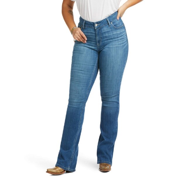 Ariat Women's REAL Mid Rise Patricia Boot Cut Jean-Maine