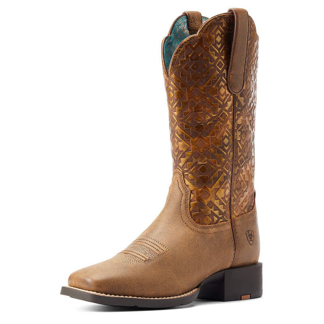 Ariat Women's Round Up Wide Square Toe Brn/CPR
