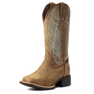 Ariat Footwear Ariat Womens Round Up Wide Squared Toe H2O Distressed Brown