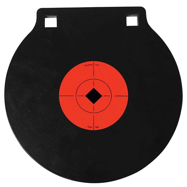 Birchwood Casey World of Targets Double Hole 10" Pistol/Rifle Black/Orange AR500 Steel Circle w/Crosshair & Diamond 0.38" Thick Hanging
