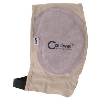 Caldwell Shooting Supplies Caldwell Magnum Plus Recoil Shield Tan Cloth w/Leather Pad Ambidextrous