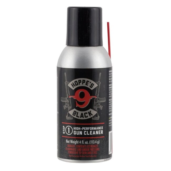Hoppe's Black Gun Cleaner Removes Oil, Grease, Dirt 4 Oz Aerosol Can with Extension Tube