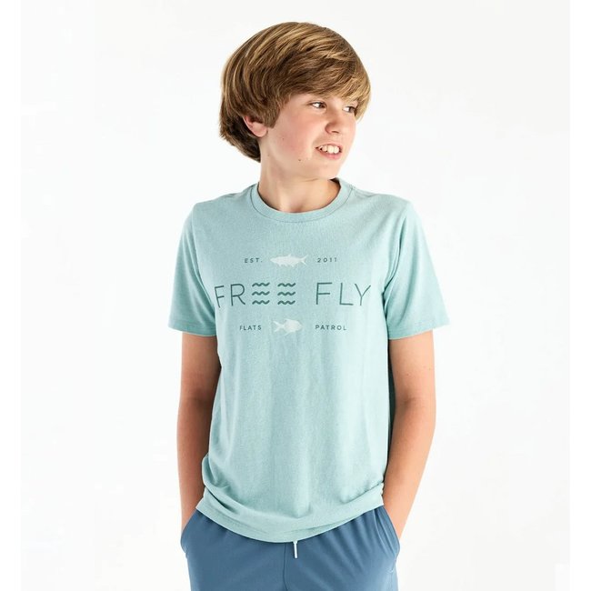 Free Fly Youth Tropic Hangout Tee (Heather Ocean Mist)