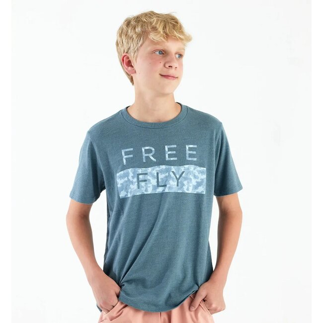 Free Fly Youth Wave Camo Tee (Tidewater Camo)