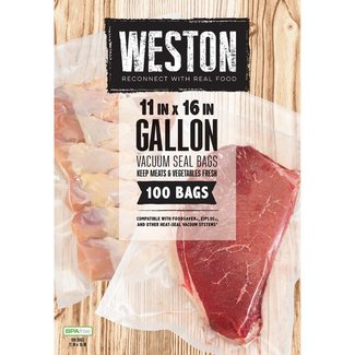 Weston Weston Vac Sealer Bags, 11" x 16" (Gallon), 100 count
