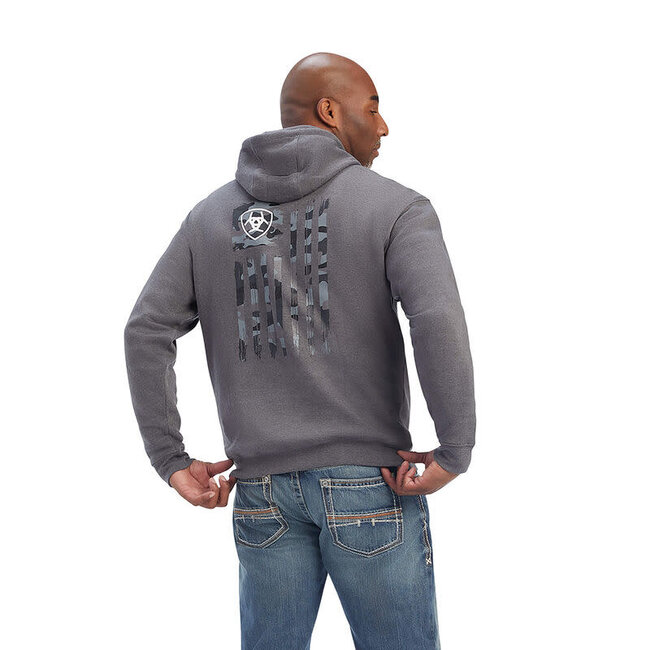 Ariat Men's Camo Flag Sweatshirt-Charcoal
