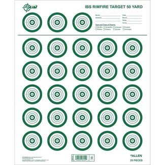 EZ Aim EZ-Aim Official IBS Rimfire Target Non-Adhesive White/Green 25 Pack