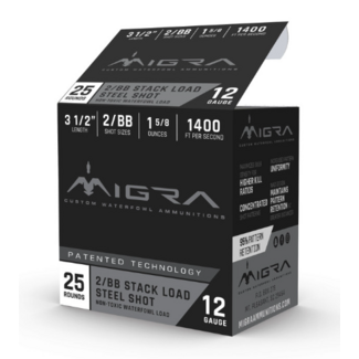 Migra Migra Staxd 12ga 3.5" Steel Shot #2/BB 1.58oz - 25rd/box