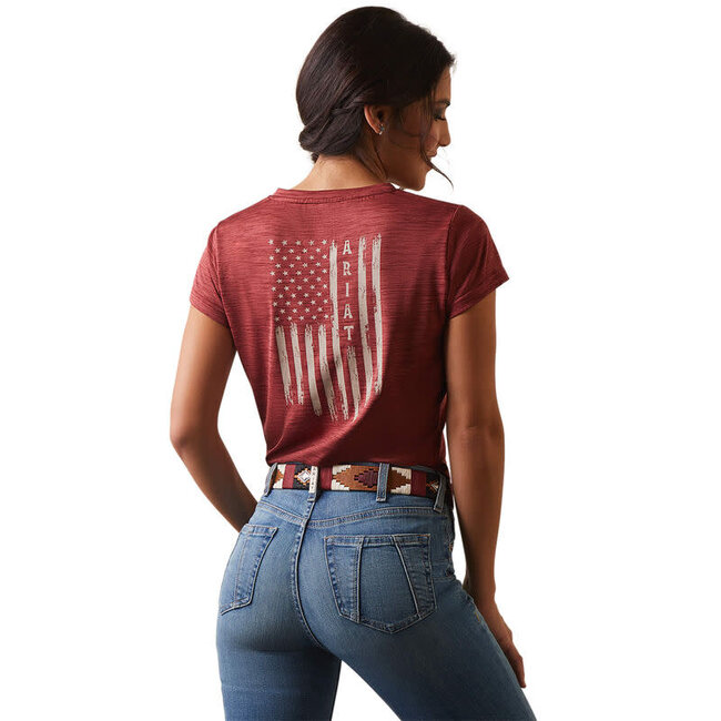 Ariat Women's Laguna Patriot T-Shirt- Pomegranate