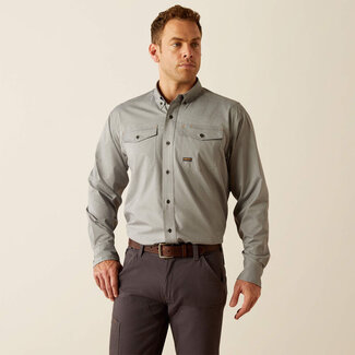 Ariat Apparel Ariat Mens Rebar Work VenTEK SS Shirt CHARCOAL HEATHER S