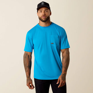 Ariat Apparel Rebar Heat Fighter SS Methyl Blue XXL