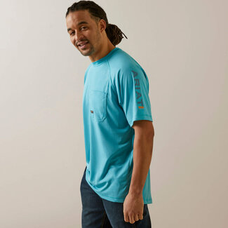 Ariat Apparel Rebar Heat Fighter LS Shirt L Blue
