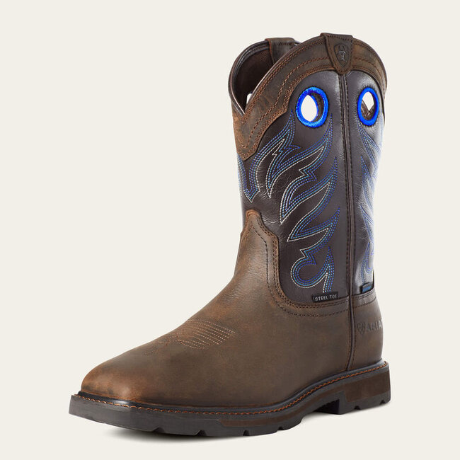MNS Groundwork Waterproof Wide Square Toe Steel Toe Work BootDDARK BROWN 11