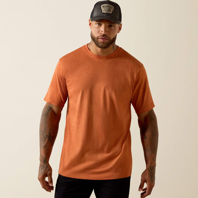 MNS Rebar Cotton Strong Standard T-Shirt - SUNSET ORANGE HEATHER - XL