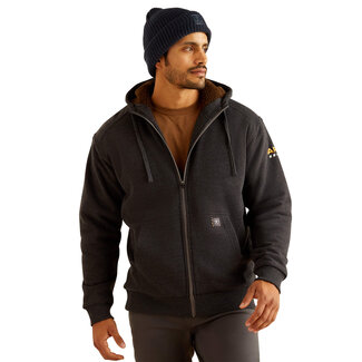 MNS Rebar All-Weather Sherpa-Lined Full Zip Hoodie CHARCOAL HEATHER MED