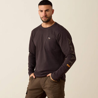 MNS Rebar Cotton Strong Standard Logo Pocket T-Shirt LICORICE/CANTEEN MED