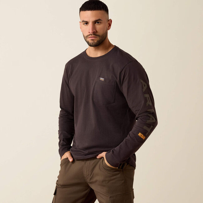 MNS Rebar Cotton Strong Standard Logo Pocket T-Shirt LICORICE/CANTEEN XXL