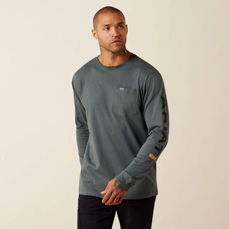 MNS Rebar Cotton Strong Standard Logo Pocket T-Shirt STEEL GREEN XXL