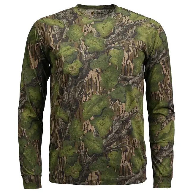 Blocker Outdoors Finisher Fused Cotton LS Shirt Mossy Oak Greenleaf LG