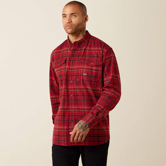 MNS Rebar Flannel DuraStretch Work Shirt RED BRICK XXXL
