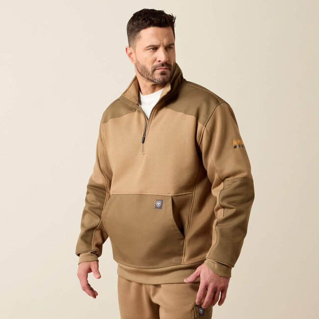 MNS Rebar Workman Duracanvas 1/4 Zip Sweatshirt FIELD KHAKI XL