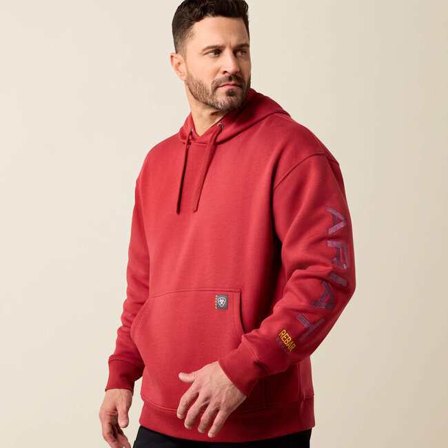 MNS Rebar Workman Graphic Hoodie BRICK RED/BURGUNDY XL