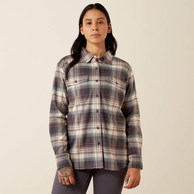 WMS Rebar Flannel DuraStretch Work Shirt BONE WHITE LG
