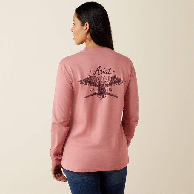 WMS Rebar Cotton Strong Flying Eagle Long Sleeve T-Shirt DUSTY ROSE XL