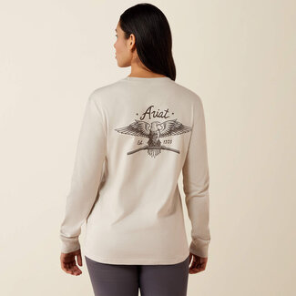 WMS Rebar Cotton Strong Flying Eagle Long Sleeve T-Shirt SILVER GREY SML
