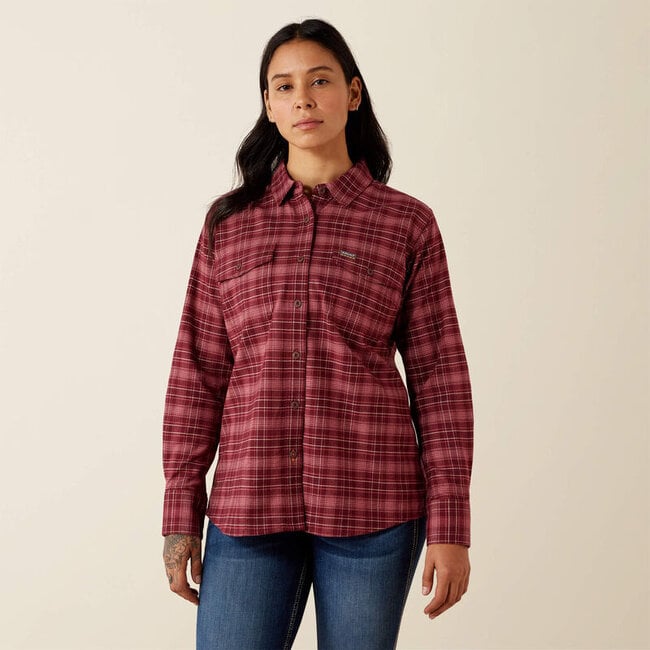 WMS Rebar Flannel DuraStretch Work Shirt WINDSOR WINE SML