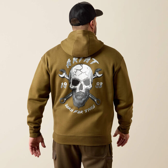 MNS Rebar Workman Bearded Skull Long Sleeve T-Shirt BLACK MED