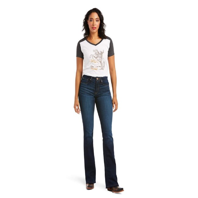 Ariat Women's REAL High Rise Ballary Boot Cut Jean- Pennsylvania