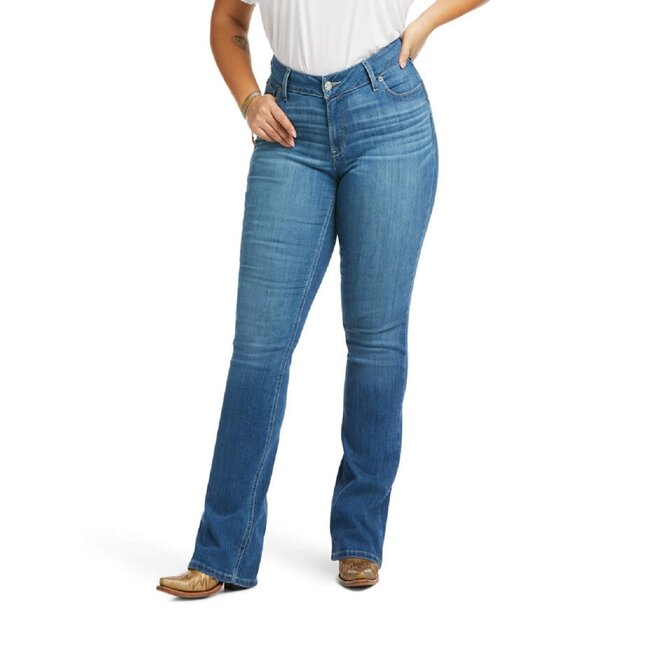 Ariat Women's REAL Mid Rise Patricia Boot Cut Jean-Maine