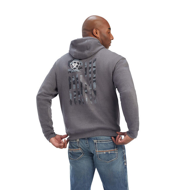 Ariat Men's Camo Flag Sweatshirt-Charcoal