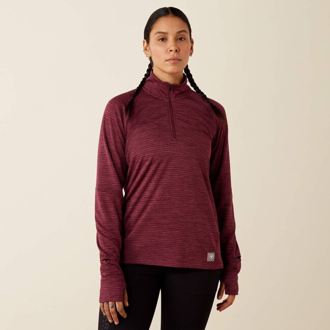 Ariat Women's Rebar Gridwork Baselayer 1/4 Zip Watch Window Shirt