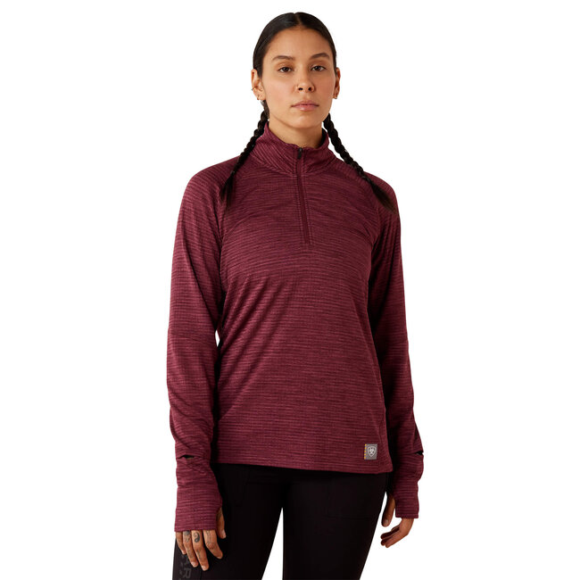 Ariat Women's Rebar Gridwork Baselayer 1/4 Zip Watch Window Shirt