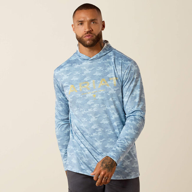 Ariat Men's Rebar Sunblocker Printed Craft Hooded Long Sleeve T-Shirt