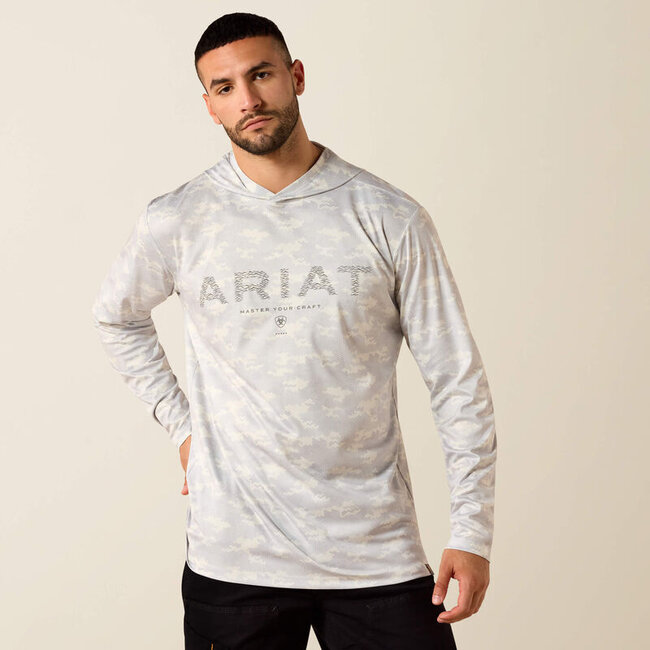 Ariat Men's Rebar Sunblocker Printed Craft Hooded Long Sleeve T-Shirt