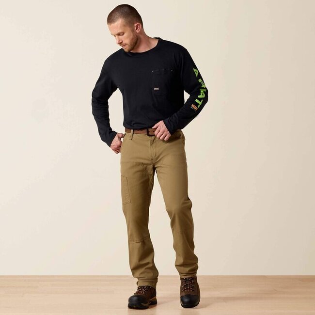Ariat Men's Rebar M4 Relaxed DuraStretch Made Tough Double Front Straight Pant