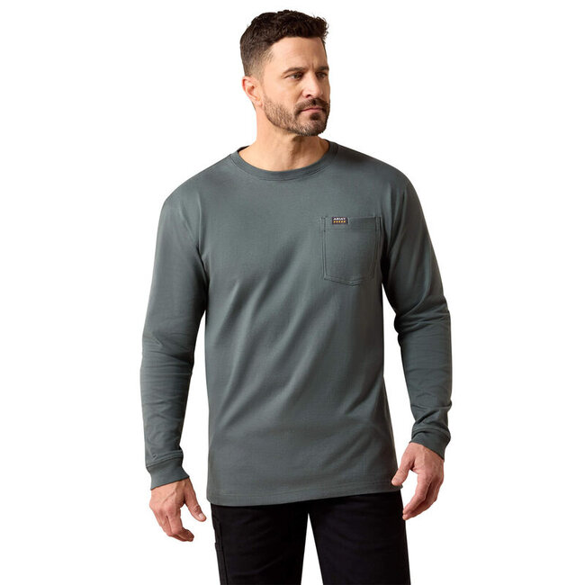 Ariat Men's Rebar Cotton Strong WHLF Shield Long Sleeve T-Shirt