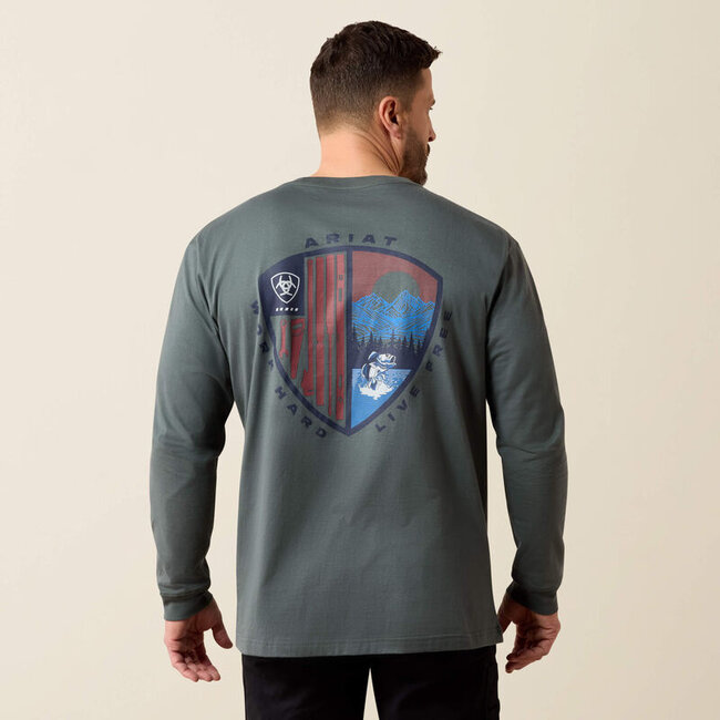Ariat Men's Rebar Cotton Strong WHLF Shield Long Sleeve T-Shirt