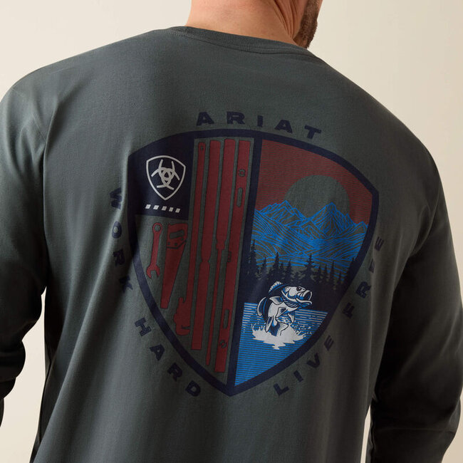 Ariat Men's Rebar Cotton Strong WHLF Shield Long Sleeve T-Shirt