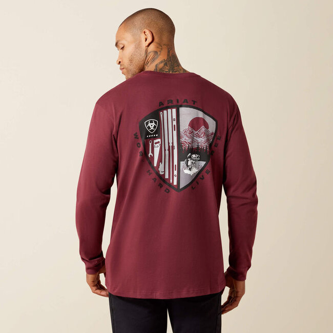 Ariat Men's Rebar Cotton Strong WHLF Shield Long Sleeve T-Shirt