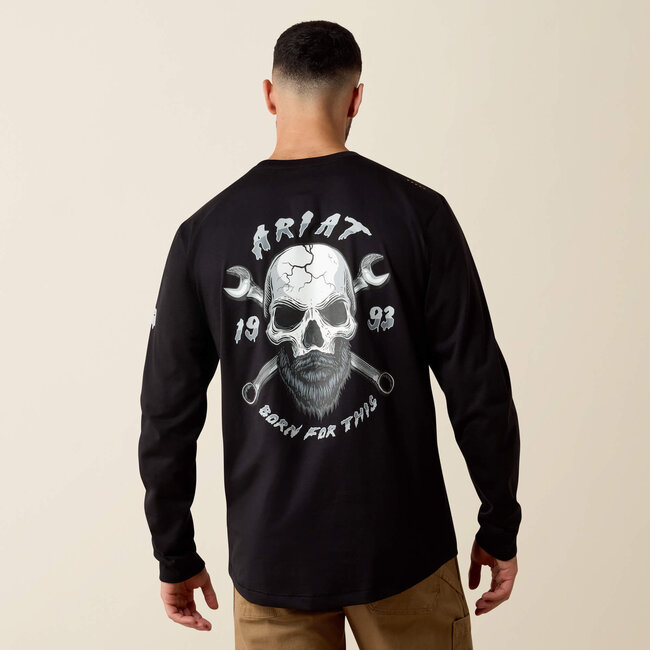 Ariat Men's Rebar Workman Bearded Skull Long Sleeve T-Shirt