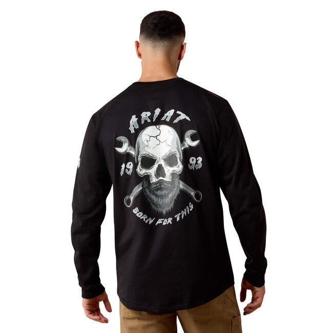 Ariat Men's Rebar Workman Bearded Skull Long Sleeve T-Shirt
