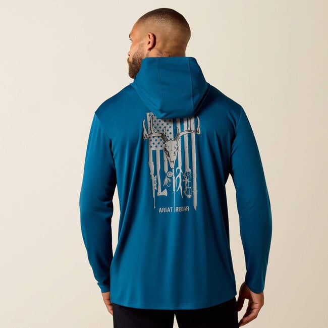 Ariat Men's Rebar Sunblocker Outdoor Hooded Classic Fit Long Sleeve T-Shirt