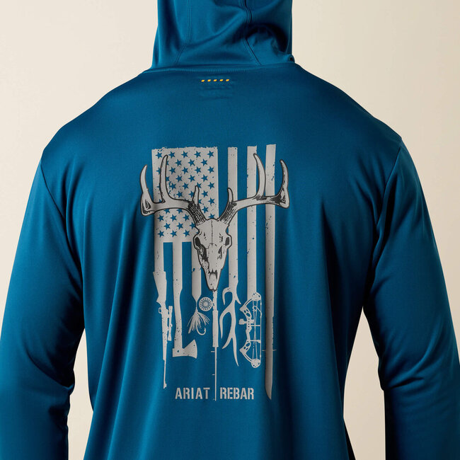 Ariat Men's Rebar Sunblocker Outdoor Hooded Classic Fit Long Sleeve T-Shirt