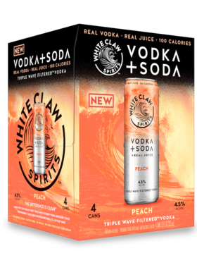 White Claw Vodka + Soda Peach 4-Pack